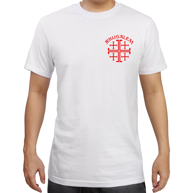 Jerusalem Cross T-Shirt in white, black, grey, blue, green